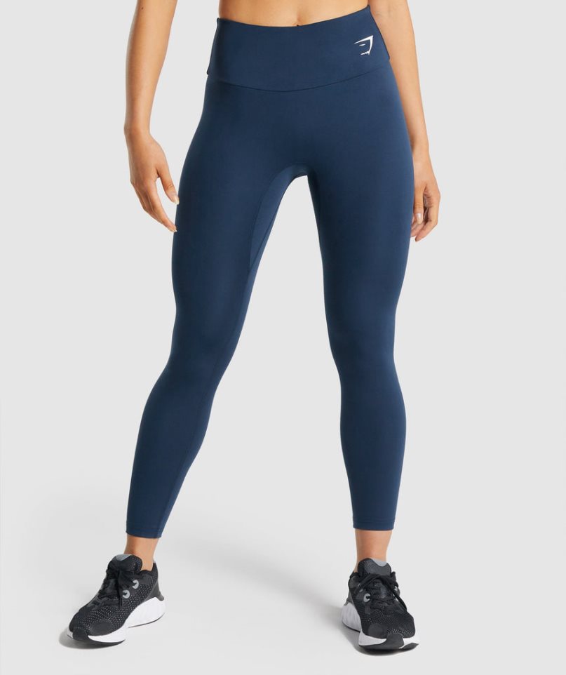 Legginsy Gymshark Treningowe Damskie Granatowe | PL 051QJP